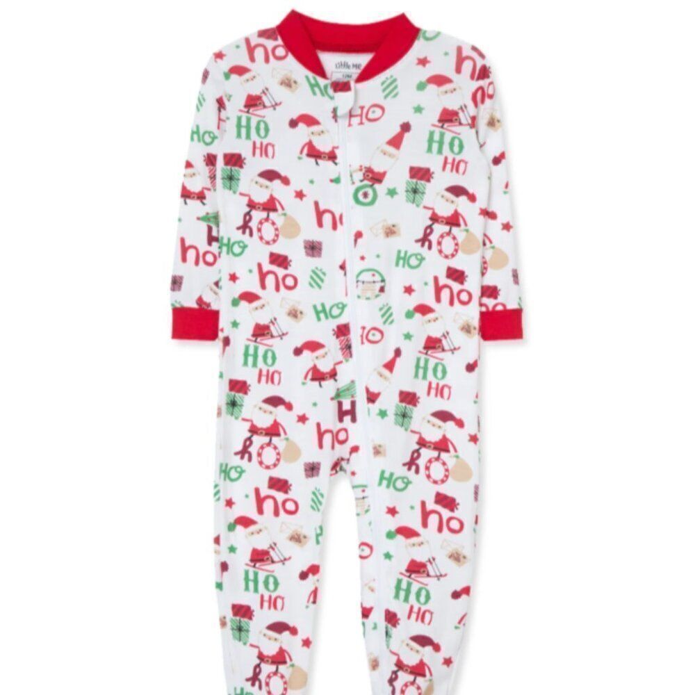 Little Me Holiday Bamboo Santa Footie NWT size  NB NWT
